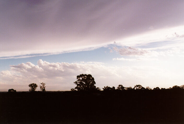 anvil thunderstorm_anvils : Schofields, NSW   19 December 1997
